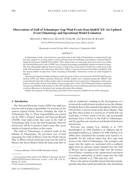 Observations of Gulf of Tehuantepec Gap Wind Events from Quikscat: an Updated Event Climatology and Operational Model Evaluation