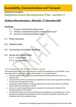 Neighbourhood Development Plan: Section 5