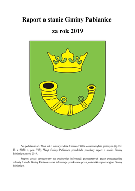 Raport O Stanie Gminy Pabianice Za Rok 2019