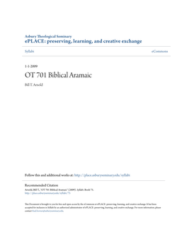 OT 701 Biblical Aramaic Bill T