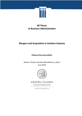 BS Thesis in Business Administration Mergers and Acquisition in Aviation