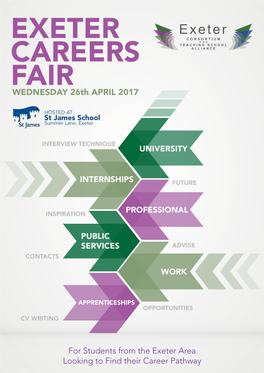 Exeter Careers Fair at St James School Which Is Open to All Students, Parents and Carers in the Exeter and Surrounding Areas