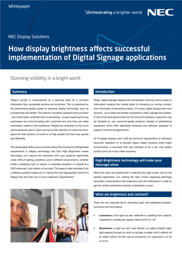 High Brightness Whitepaper