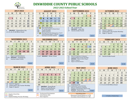 Academic Calendar – Printable 2022-2023