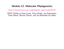 Molecular Phylogenetics