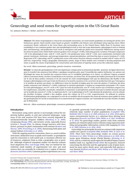 Genecology and Seed Zones for Tapertip Onion in the US Great Basin