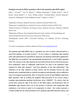 Imaging Currents in Hgte Quantum Wells in the Quantum Spin Hall Regime Katja C