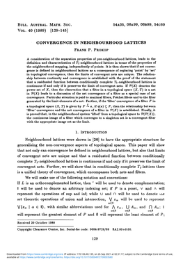 Convergence in Neighbourhood Lattices