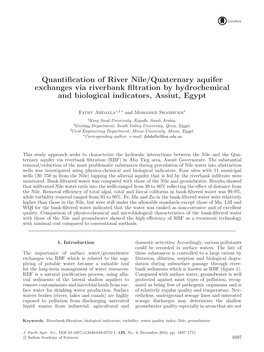 Quantification of River Nile/Quaternary Aquifer Exchanges