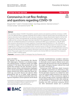 Coronavirus in Cat Flea: Findings and Questions Regarding COVID-19