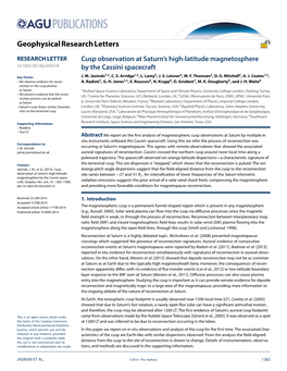 Cusp Observation at Saturns Highlatitude Magnetosphere by The