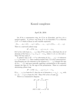 Notes on Koszul Complexes