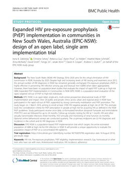 Expanded HIV Pre-Exposure Prophylaxis