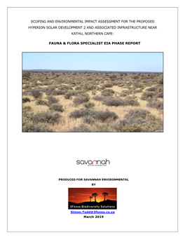 Scoping and Environmental Impact Assessment for the Proposed Hyperion Solar Development 2 and Associated Infrastructure Near Kathu, Northern Cape