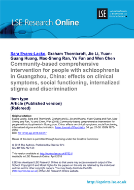 Community-Based Comprehensive Intervention for People With