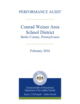 Conrad Weiser Area School District Berks County, Pennsylvania ______