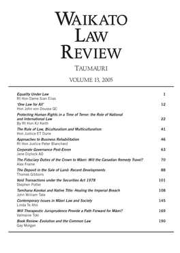 Waikato Law Review Vol 13.Fm Page 193 Wednesday, March 1, 2006 1:05 PM