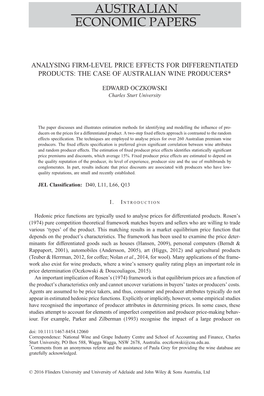 The Case of Australian Wine Producers*