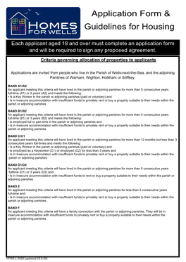 Application Form & Guidelines for Housing