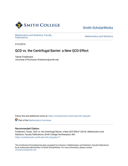 QCD Vs. the Centrifugal Barrier: a New QCD Effect