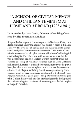 Memch and Chilean Feminism at Home and Abroad (1935-1941)