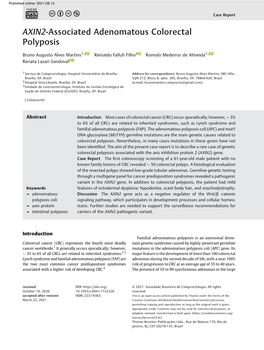 AXIN2-Associated Adenomatous Colorectal Polyposis