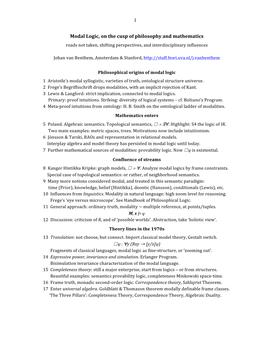 1 Modal Logic, on the Cusp of Philosophy and Mathematics