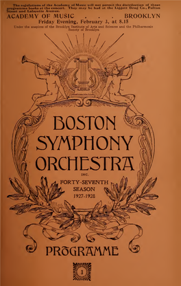 Boston Symphony Orchestra Concert Programs, Season 47,1927-1928, Trip