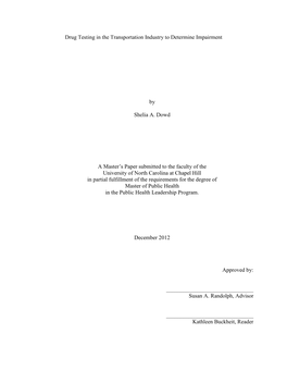 Drug Testing in the Transportation Industry to Determine Impairment