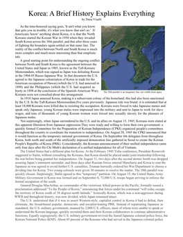 Korea: a Brief History Explains Everything by Dana Visalli