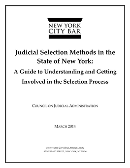 Judicial Selection Methods in the State of New York