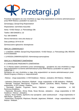 Sprzątanie Ulic Oraz Chodników W Ciągu Dróg Wojewódzkich Na Terenie Administrowanym Przez RDW Nidzica Z Podziałem Na Części (3)