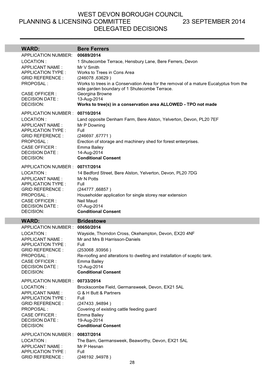 West Devon Borough Council Planning & Licensing Committee 23