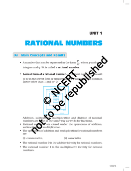 Rational Numbers Are Done in the Same Way As We Do for Fractions