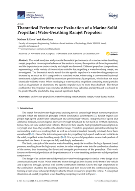 Theoretical Performance Evaluation of a Marine Solid Propellant Water-Breathing Ramjet Propulsor