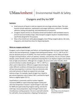 Cryogens and Dry Ice SOP