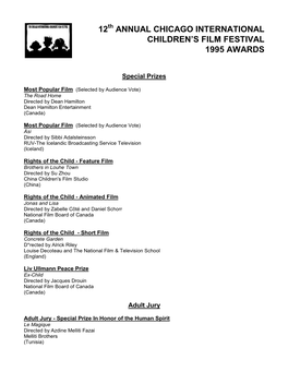 Award List 1995