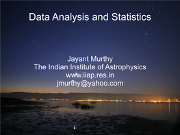 Data Analysis and Statistics