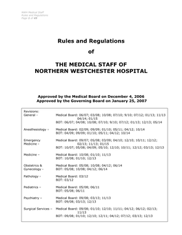 Medical Staff Rules and Regulations Page 1 of 49