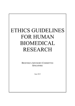 Ethics Guidelines for Human Biomedical Research