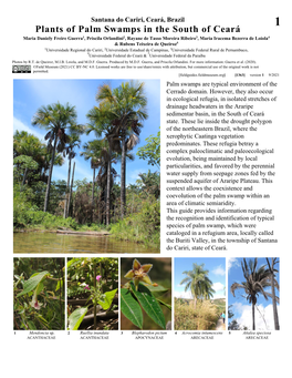 Plants of Palm Swamps in the South of Ceará