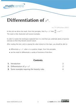 Differentiation from First Principles