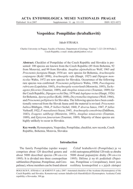 Vespoidea: Pompilidae (Hrabalkovití)
