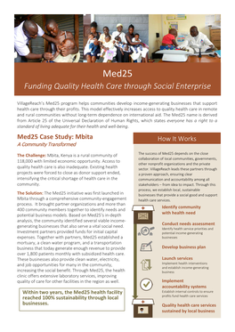 Med25: Funding Quality Health Care Through Social Enterprise