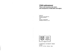 Chlld Maltreatment Theory and Research on the Causes and Consequences of Child Abuse and Neglect