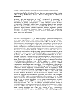 Identification of a Novel Series of Orexin Receptor