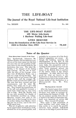 THE LIFE-BOAT the Journal of the Royal National Life-Boat Institution