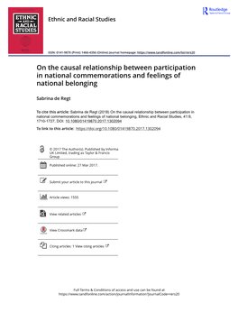 On the Causal Relationship Between Participation in National Commemorations and Feelings of National Belonging