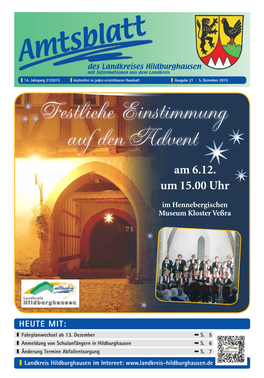 Amtsblatt Festliche Einstimmung Auf Den Advent