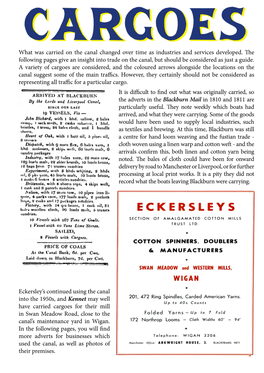 What Was Carried on the Canal Changed Over Time As Industries and Services Developed